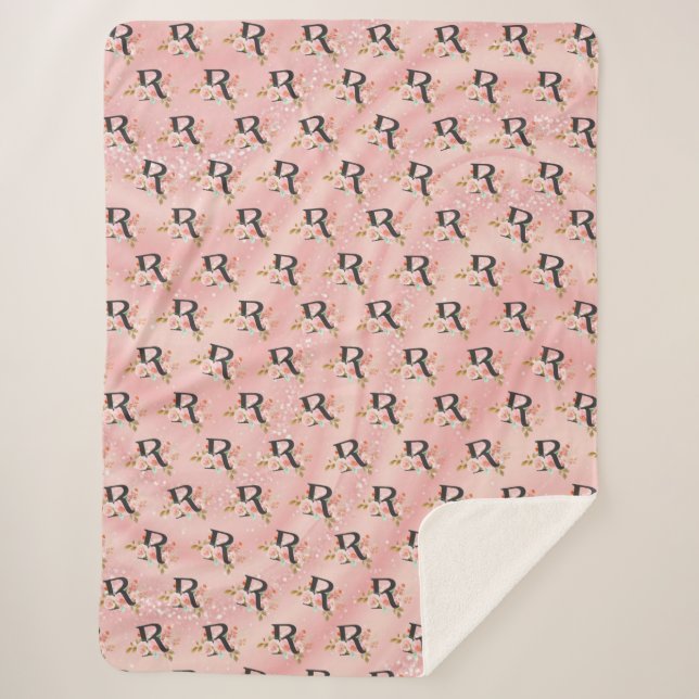 Letter R Sherpa Blanket (Front)