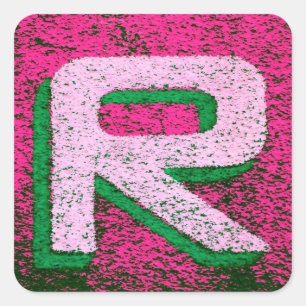 Letter r square sticker