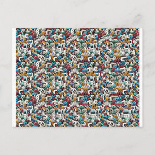 Letter R Stereogram Magic Eye - No Envelope Postcard