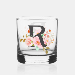 Letter R Whiskey Glass