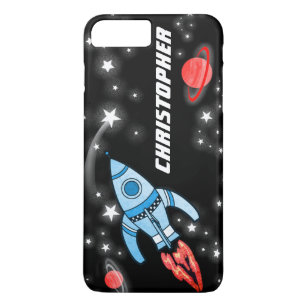 Letter rocket space kids name iphone case