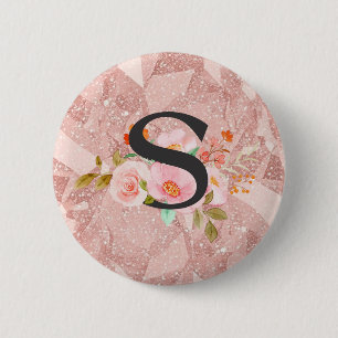 Letter S 6 Cm Round Badge