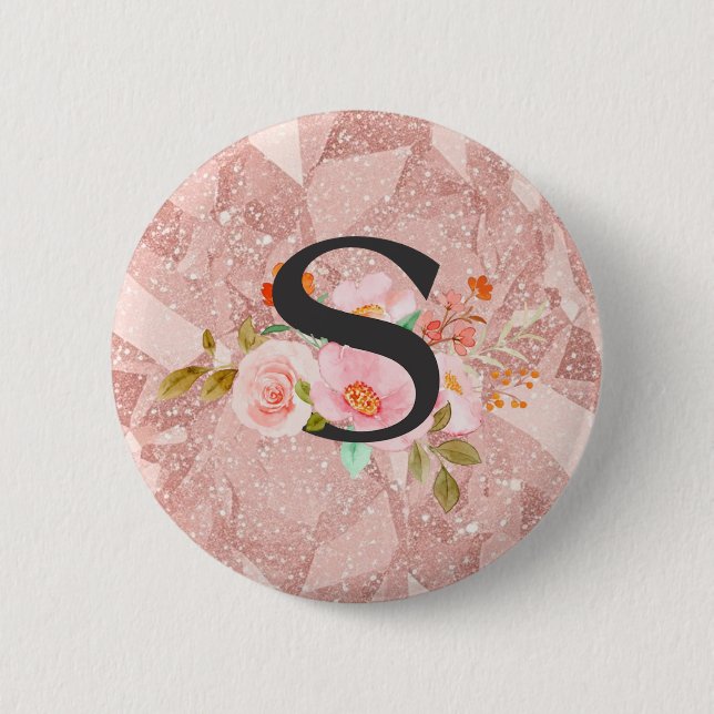 Letter S 6 Cm Round Badge (Front)