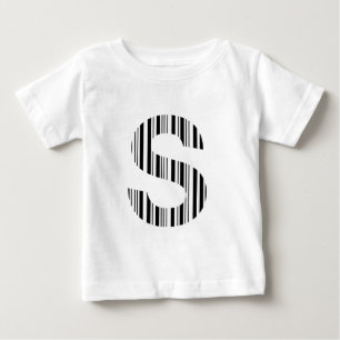 LETTER S BAR CODE First Initial Barcode Pattern Baby T-Shirt