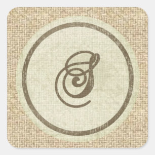 Letter S burlap rustic design stickers