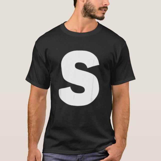 Letter S Capital Alphabet Monogram Initial T-Shirt (Front)