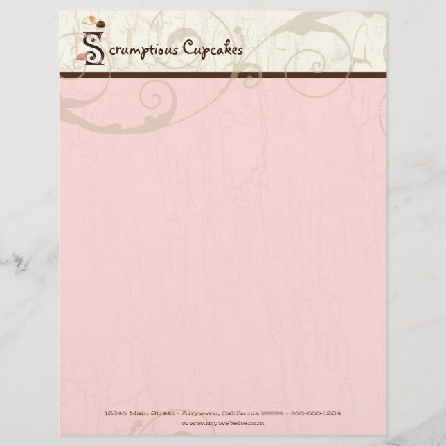 Letter S  Cupcake Business Letterhead (Front)