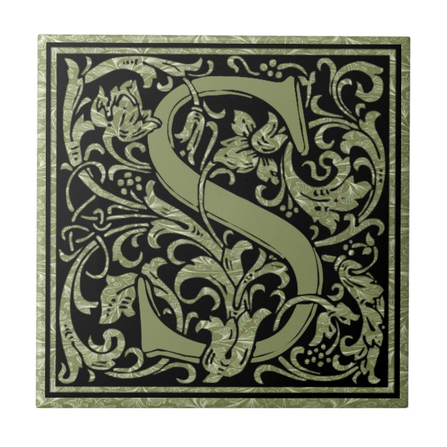 Letter S First Letter Monogram Tile (Front)