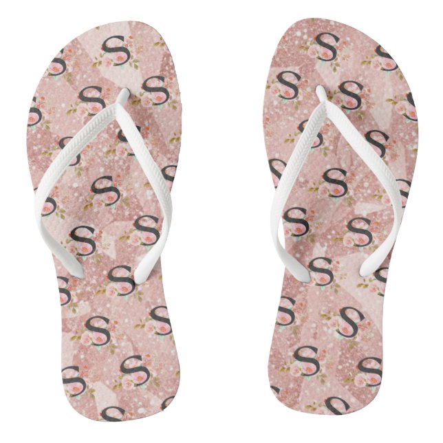 Letter S Flip Flops (Footbed)