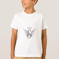 Letter S Initial Monogram with Angel Wings & Halo