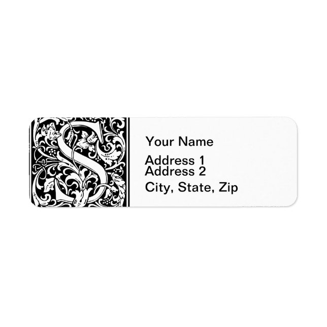 Letter S Mediaeval Monogram Art Nouveau (Front)
