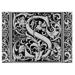 Letter S Mediaeval Monogram Art Nouveau Cutting Board