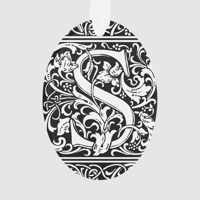 Letter S Mediaeval Monogram Art Nouveau Ornament (Back)