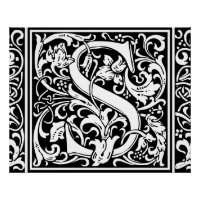 Letter S Mediaeval Monogram Art Nouveau
