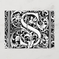 Letter S Medieval Monogram Vintage Initial
