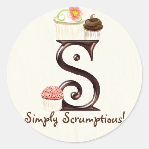 Letter S Monogram Cupcake Logo Business Stickers