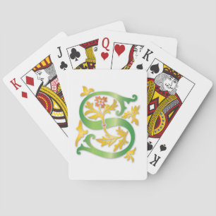 Letter S Monogram Fleur de lis Playing Cards