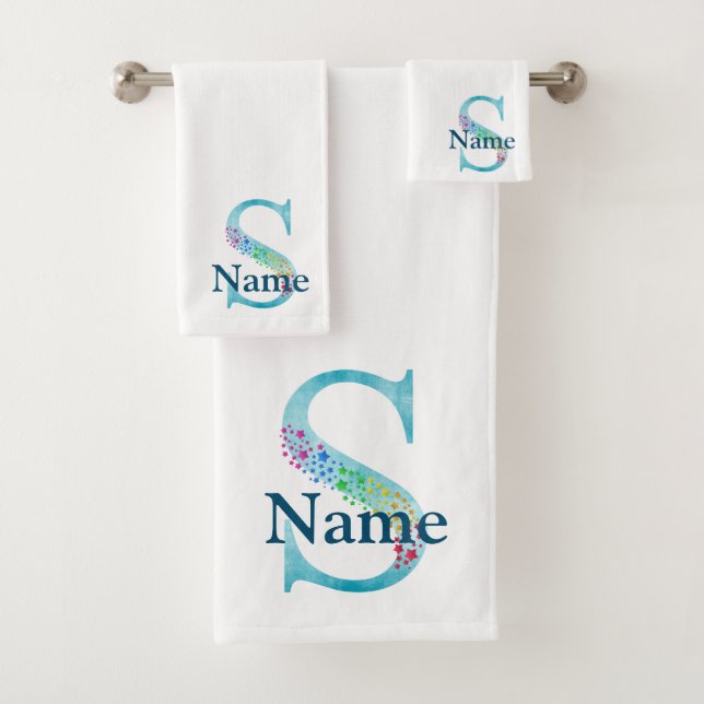 Letter S Monogram Initial Bath Gift Set (Insitu)