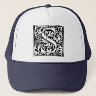 Letter S Monogram Initial Trucker Hat