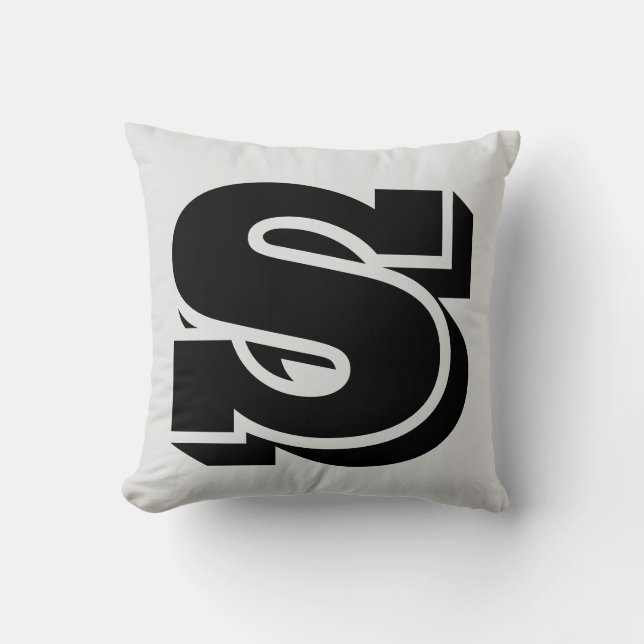 LETTER S MONOGRAM PILLOW (Front)