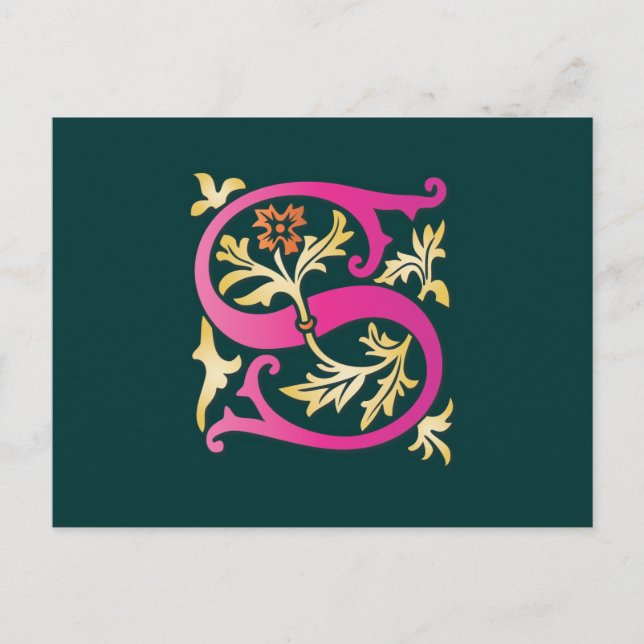 Letter S Monogram Postcard (Front)