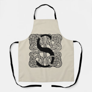 Letter S Monogram Vintage Celtic Knot Print Apron