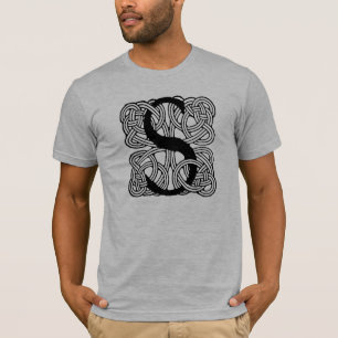 Letter S Monogram Vintage Celtic Knot Print T-Shirt