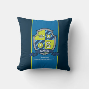Letter S Simon name meaning knight bear custom Cushion