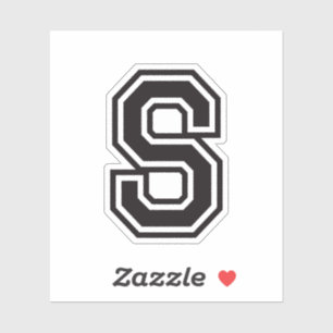 Letter S sporty college font alphabet