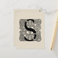 Letter S Vintage Celtic Knot Monogram