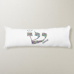 Letter Shin made with Gemstones in All Colours Body Cushion