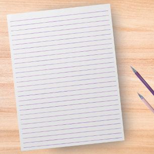 Letter Size 8.5"x11" Purple Ruled Wide Lined Paper Notepad