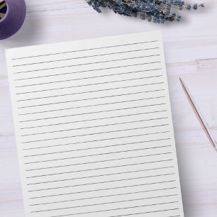 Letter Size 8.5" x 11" Black Wide Line Paper Notepad