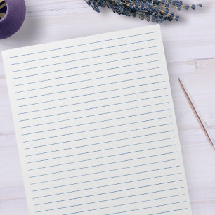 Letter Size 8.5" x 11" Blue Wide Line Paper Notepad