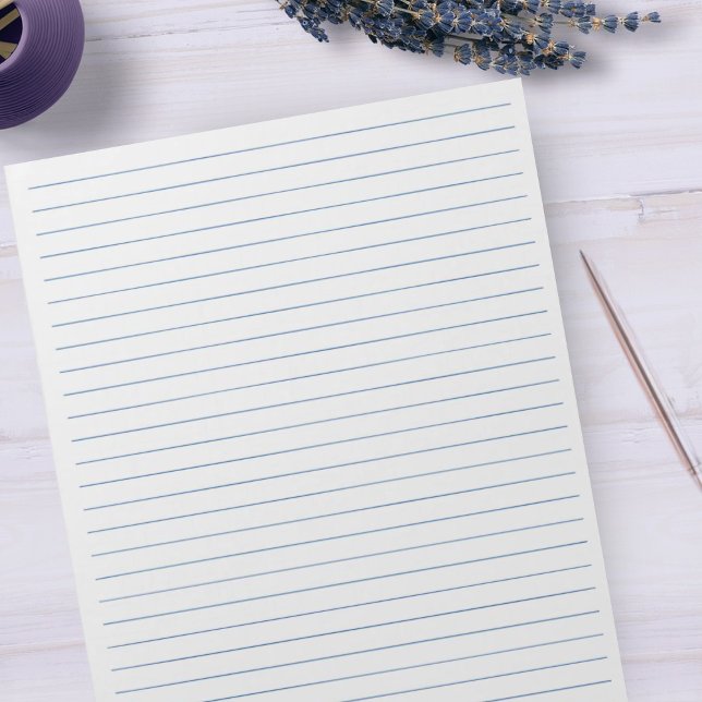 Letter Size  8.5" x 11"  Blue Wide Line Paper Notepad (Creator Uploaded)