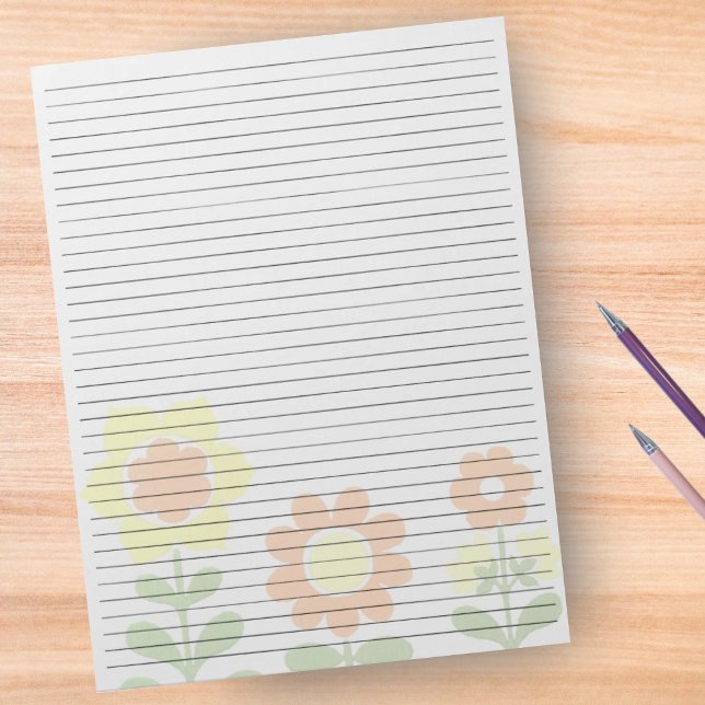 Letter Size 8.5" x 11" College Ruled Retro Orange Notepad (Creator Uploaded)