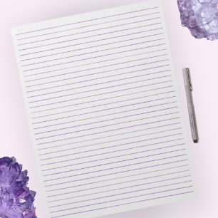 Letter Size 8.5" x 11" Purple Lines College Ruled Notepad