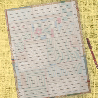 Letter Size 8.5 x 11 Wide Rule Vintage Retro Bold Notepad