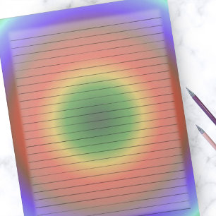 Letter Size 8.5 x 11 Wide Ruled Watercolor Rainbow Notepad
