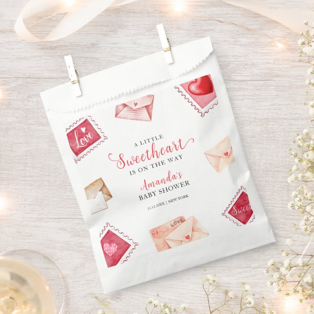 Letter Stamp Sweetheart Valentine Baby Shower  Favour Bags (Clipped)