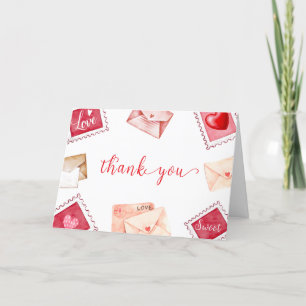 Letter Stamp Sweetheart Valentine Baby Shower  Thank You Card