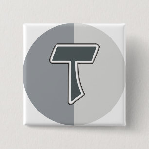 Letter T 15 Cm Square Badge