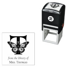 Letter T Butterfly Monogram From the Library Of