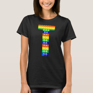 Letter T Capital Alphabet Fidget Pop It Matching P T-Shirt