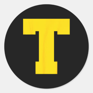 Letter T Christmas Thanksgiving Costume Classic Round Sticker