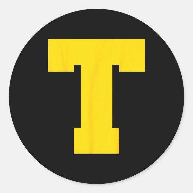 Letter T Christmas Thanksgiving Costume  Classic Round Sticker (Front)