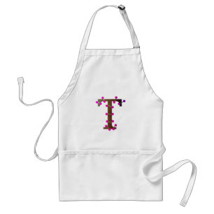 Letter T decorative initial on white Standard Apron