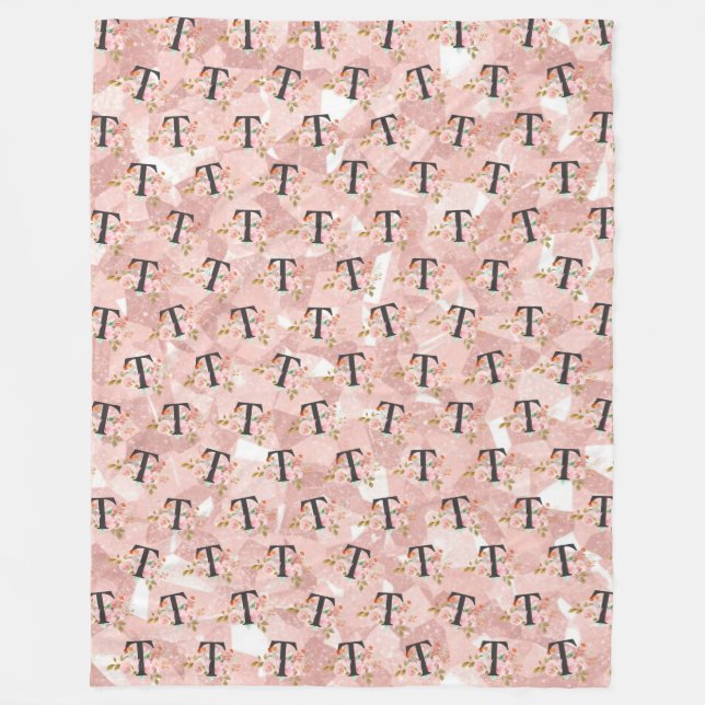 Letter T Fleece Blanket (Front)