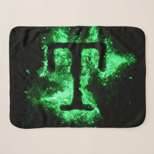 Letter T Green Capital Alphabet Sherpa Blanket