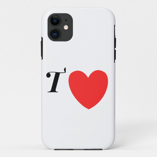 Letter T Heart - Valentine Initial Love Design Case-Mate iPhone Case (Back)